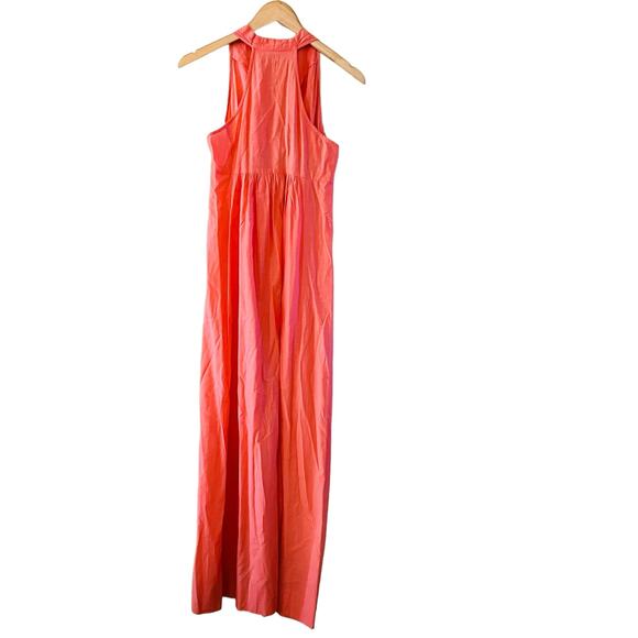 J. Crew Coral Tie Front Sleeveless Maxi Dress Size XS - Picture 3 of 8